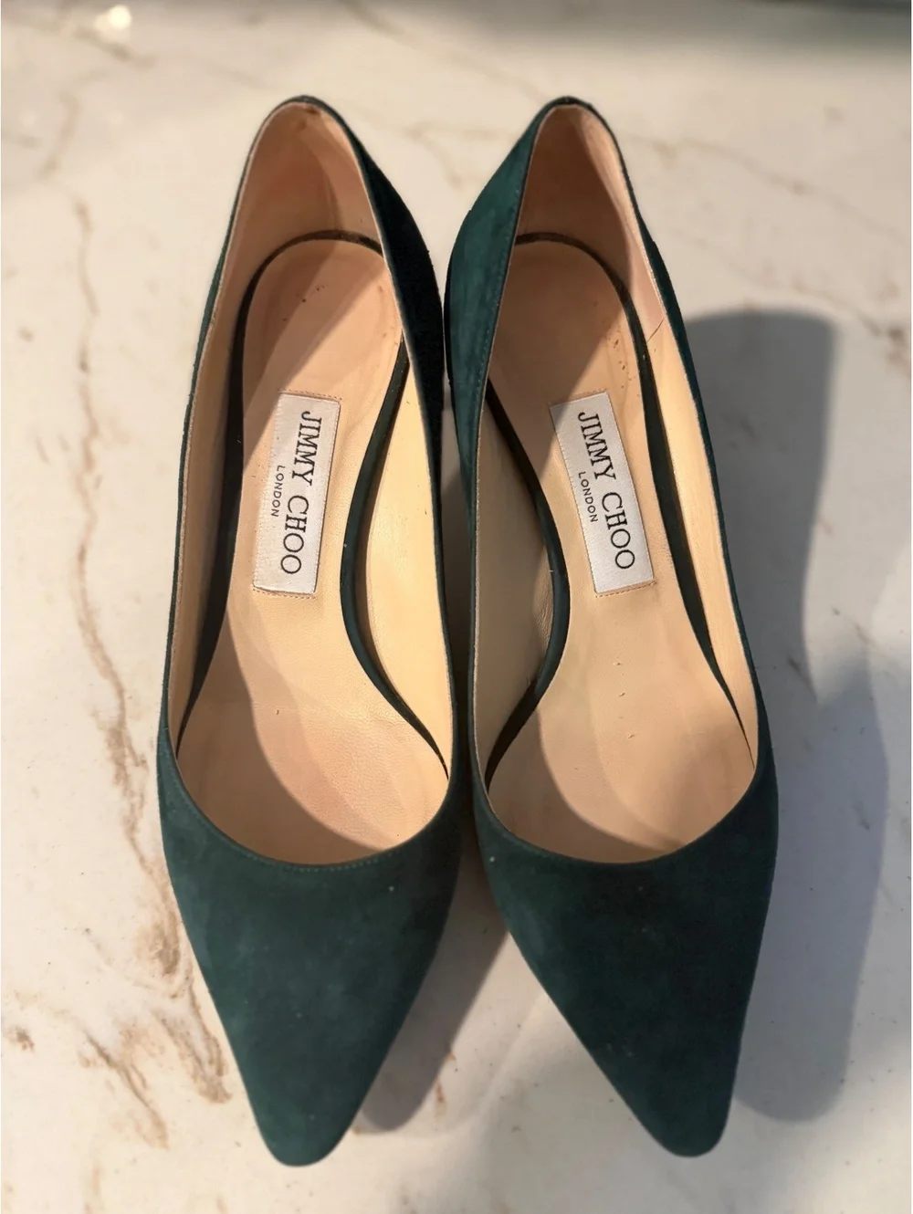 Jimmy Choo Women's Romy Suede Pointed-Toe Pumps Forest Green EU37/US6.5
